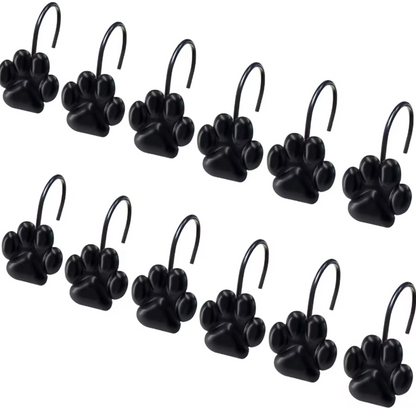 Sleek Cat Paw Shower Curtain Hooks 