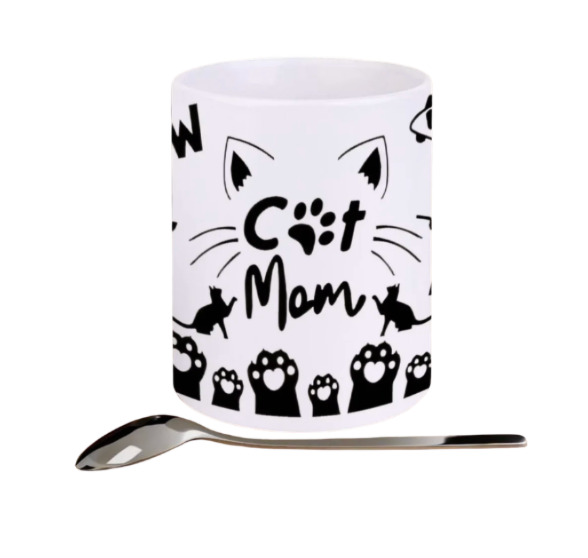 'Cat Mom' Ceramic 11 oz Mug (1)