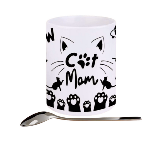 'Cat Mom' Ceramic 11 oz Mug (1)