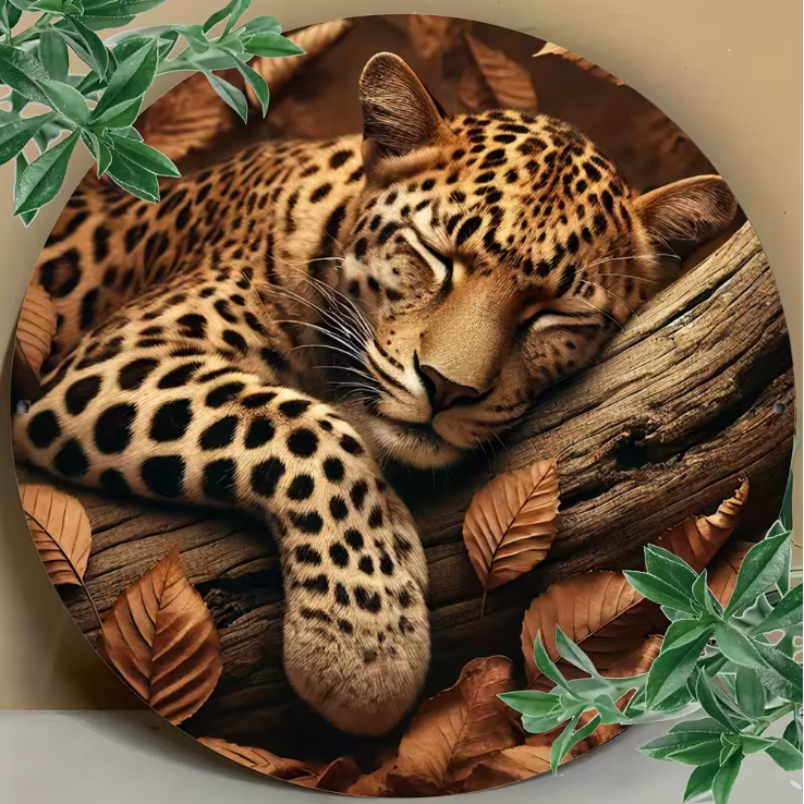 "8X8 Inch Cheetah Goodnight Metal Sign - Humorous, UV Resistant, Waterproof | Perfect for Home Decor & Wildlife Parks"