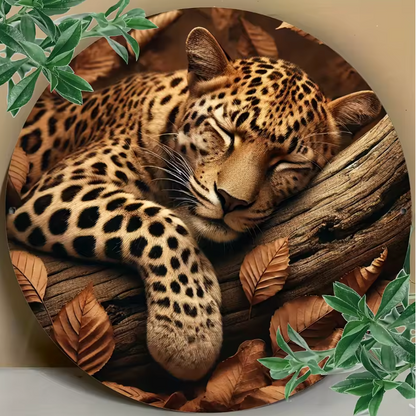 "8X8 Inch Cheetah Goodnight Metal Sign - Humorous, UV Resistant, Waterproof | Perfect for Home Decor & Wildlife Parks"