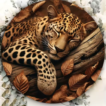 "8X8 Inch Cheetah Goodnight Metal Sign - Humorous, UV Resistant, Waterproof | Perfect for Home Decor & Wildlife Parks"