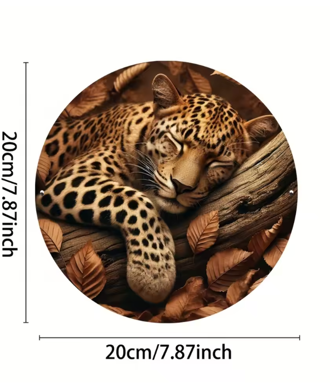 "8X8 Inch Cheetah Goodnight Metal Sign - Humorous, UV Resistant, Waterproof | Perfect for Home Decor & Wildlife Parks"