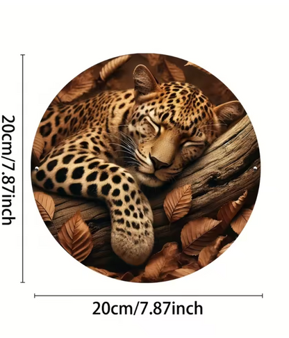 "8X8 Inch Cheetah Goodnight Metal Sign - Humorous, UV Resistant, Waterproof | Perfect for Home Decor & Wildlife Parks"