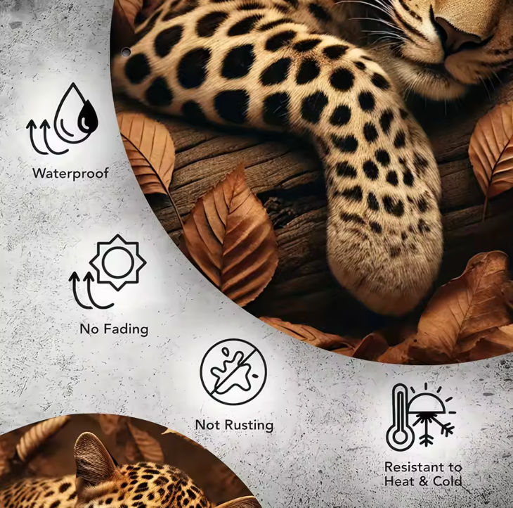 "8X8 Inch Cheetah Goodnight Metal Sign - Humorous, UV Resistant, Waterproof | Perfect for Home Decor & Wildlife Parks"