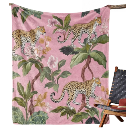 Pink Cheetah Throw Blanket