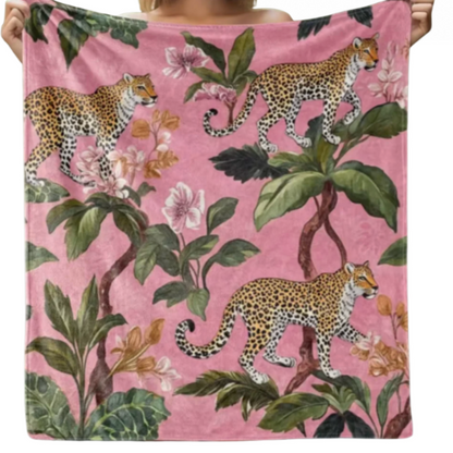 Pink Cheetah Throw Blanket