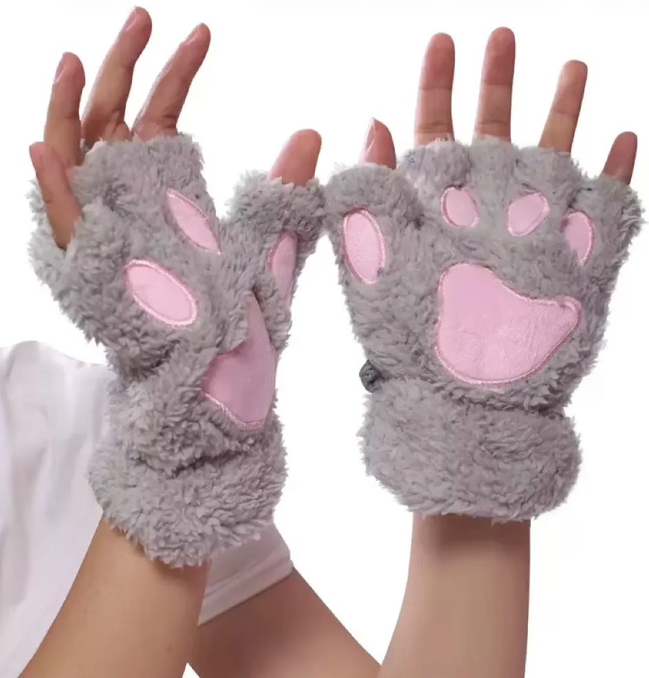 Gray Cat Plush Paws