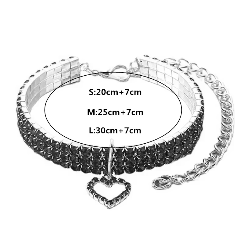 Rhinestone Heart Collar