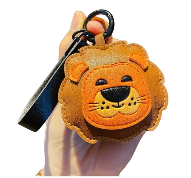 Leather Lion Keychain