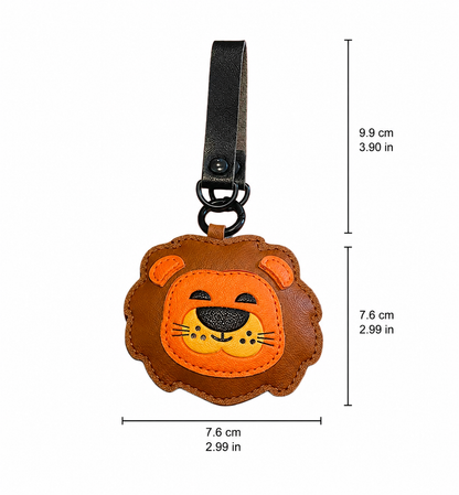 Leather Lion Keychain