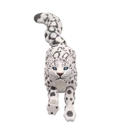 3D-Printed Small Snow Leopard Figurine Collectible