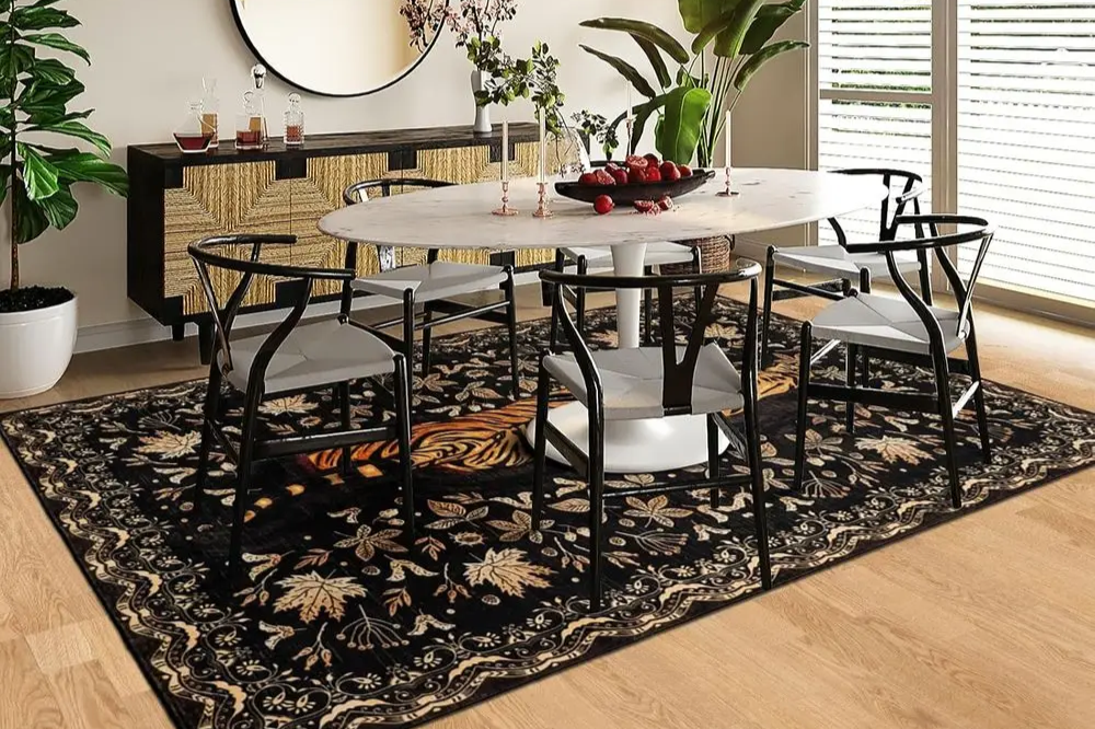 Royal Tiger Area Rug, 5×7 ft, Non-Slip Backing