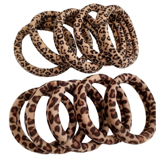 10Pcs Panthera Print Hair Ties, High Stretch