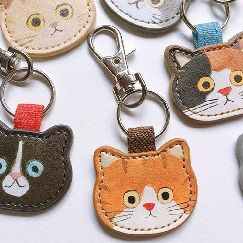 High-Quality Leather Kitten Keychain
