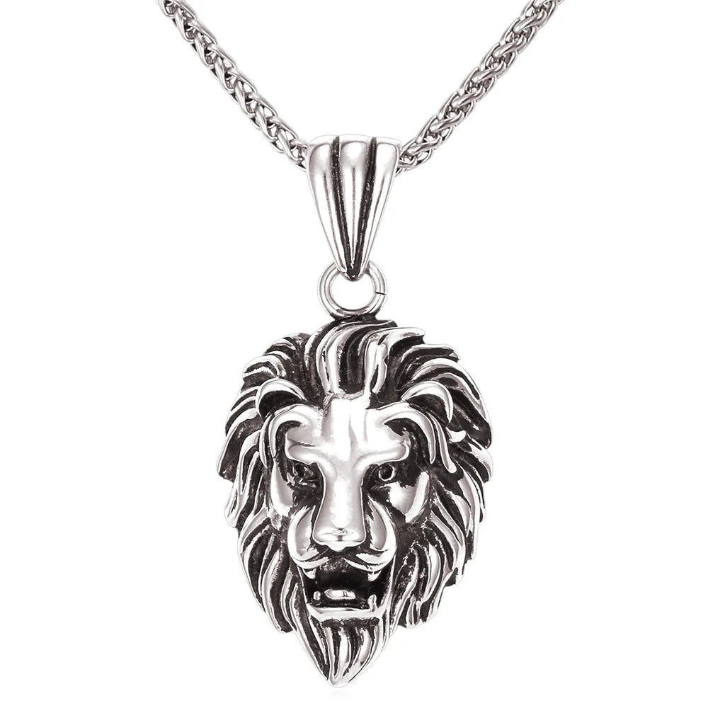 Lion Head Pendant Necklace 