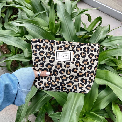 Large Leopard Cosmetic Bag