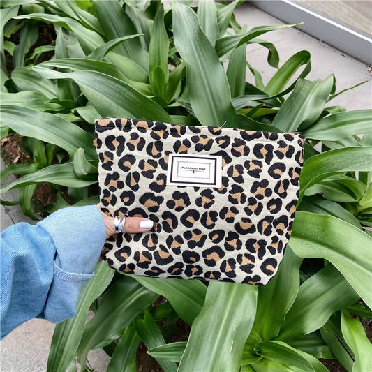 Large Leopard Cosmetic Bag