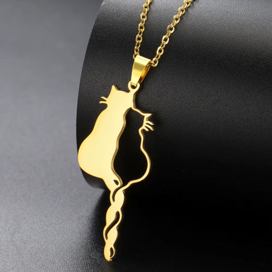 Adorable Cats Forever Necklace: Gold & Silver Color