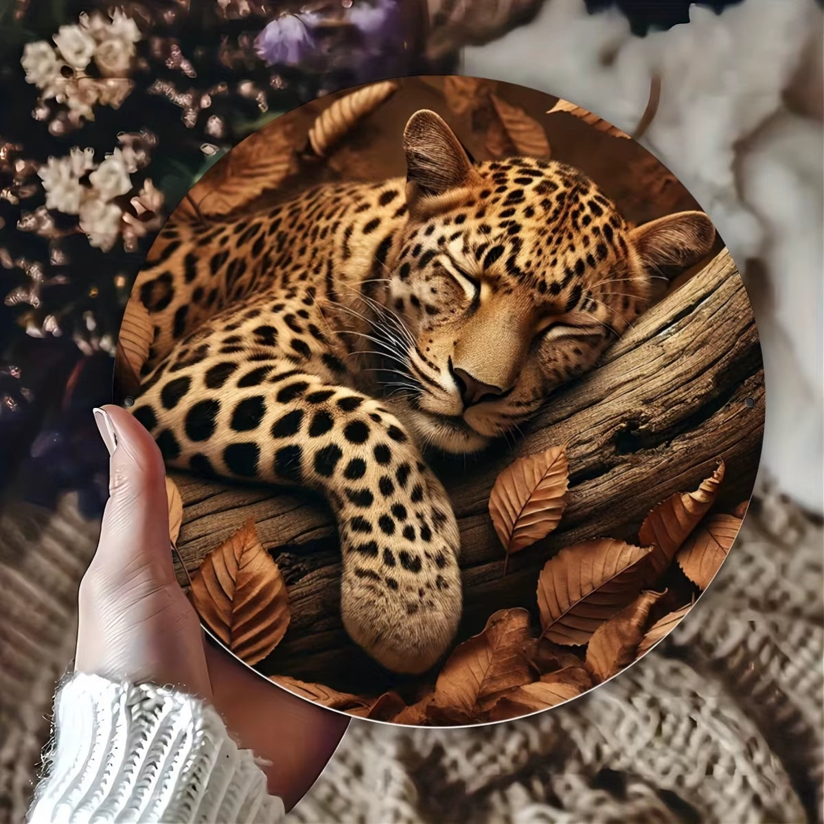 "8X8 Inch Cheetah Goodnight Metal Sign - Humorous, UV Resistant, Waterproof | Perfect for Home Decor & Wildlife Parks"