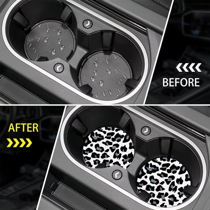 4Pcs Snow Leopard Car Coaster