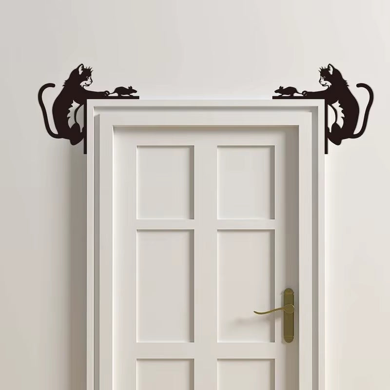 Adorable Cat & Mouse Topper – Cute Wooden Home Decor