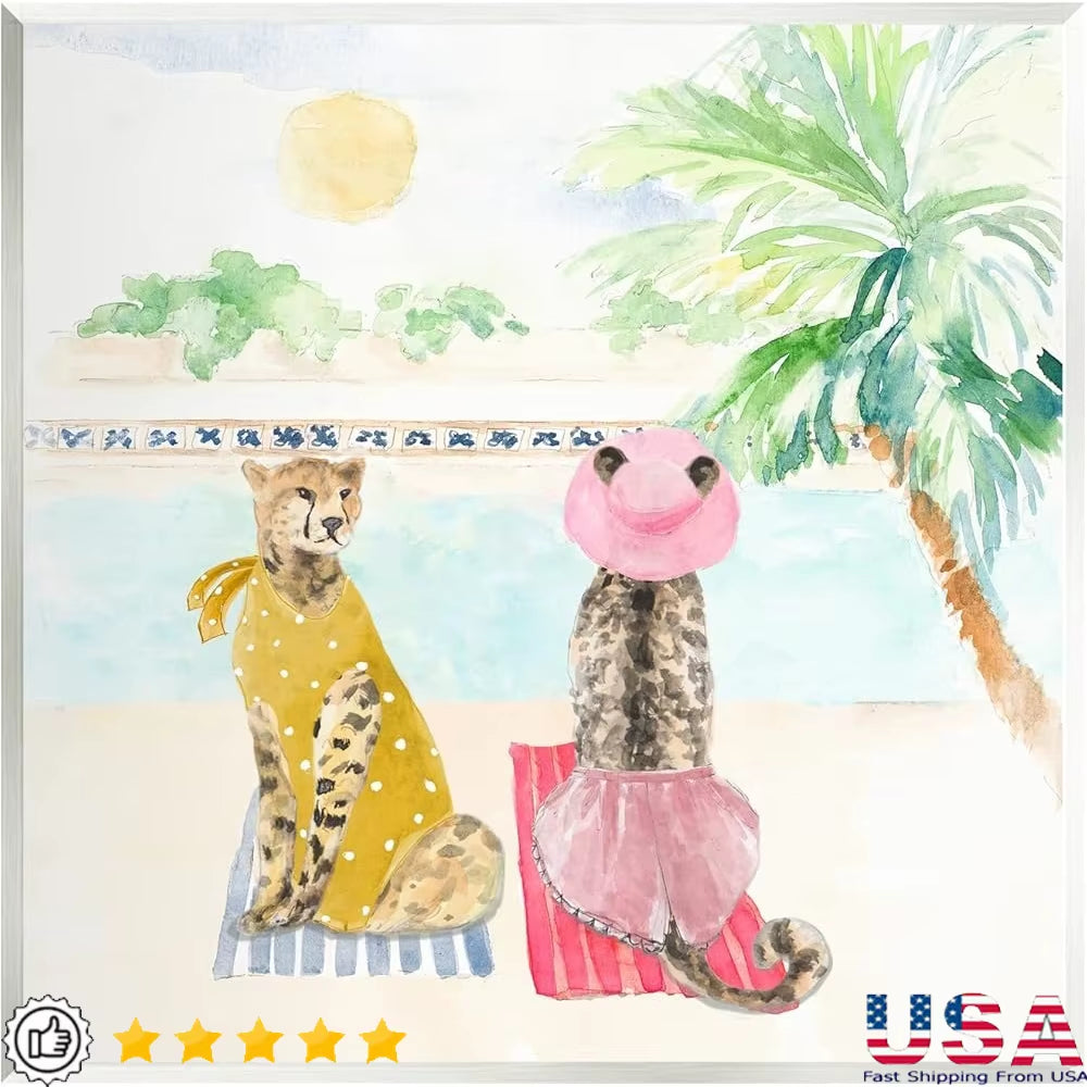 Cheetah Fabulous Wall Art Decor, 12X12 Inches