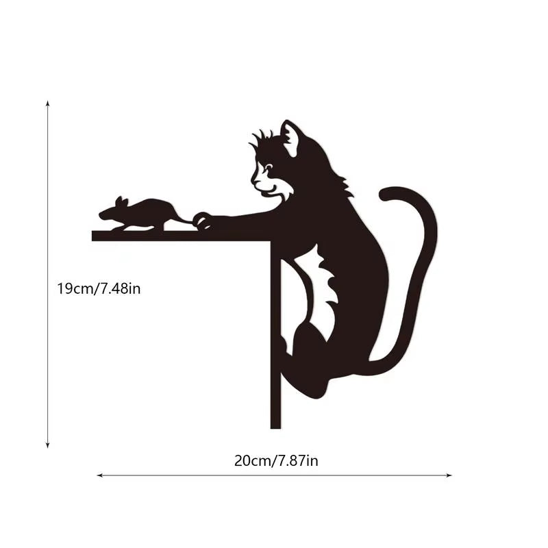 Adorable Cat & Mouse Topper – Cute Wooden Home Decor