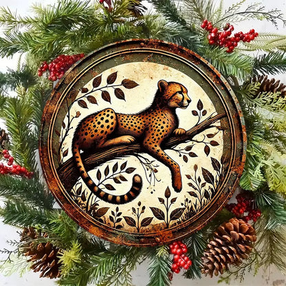 Touch of Cheetah Metal Tin Wall Art Home Decor