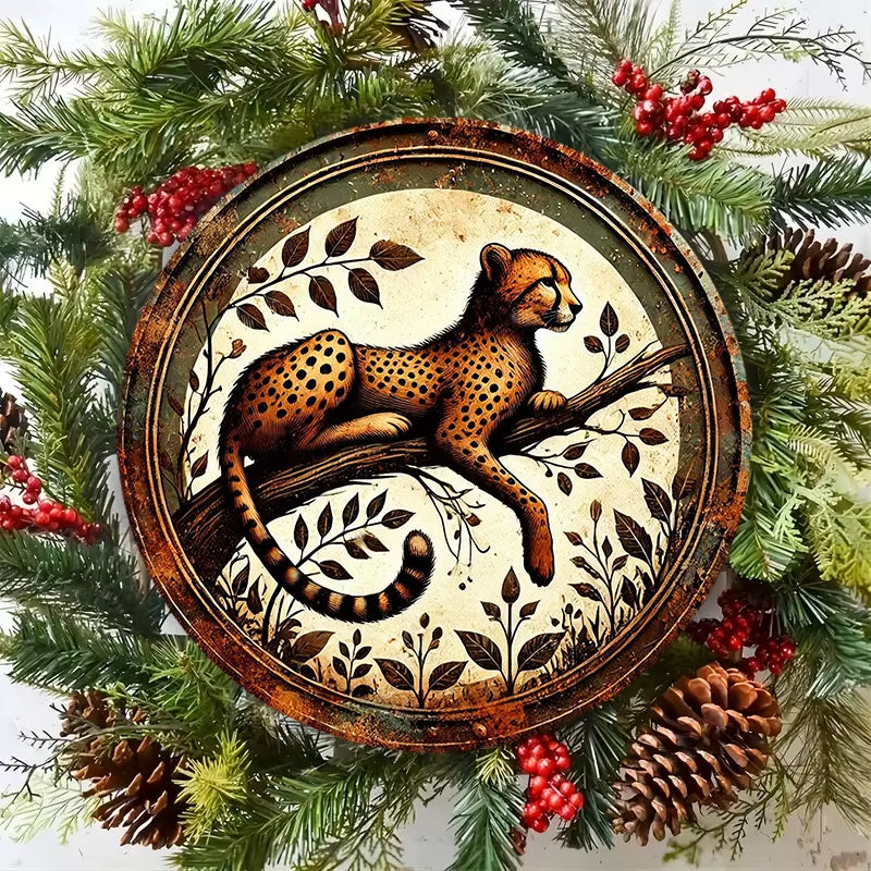 Touch of Cheetah Metal Tin Wall Art Home Decor