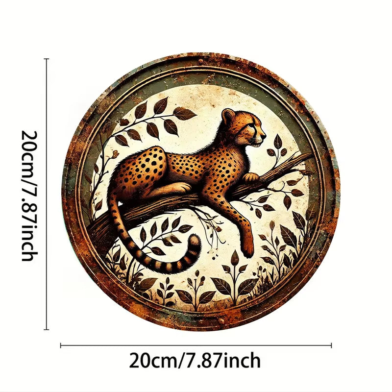 Touch of Cheetah Metal Tin Wall Art Home Decor