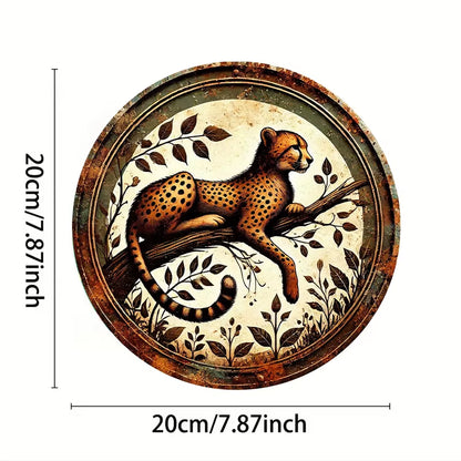 Touch of Cheetah Metal Tin Wall Art Home Decor