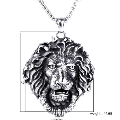 Fierce Lion Head Pendant Necklace