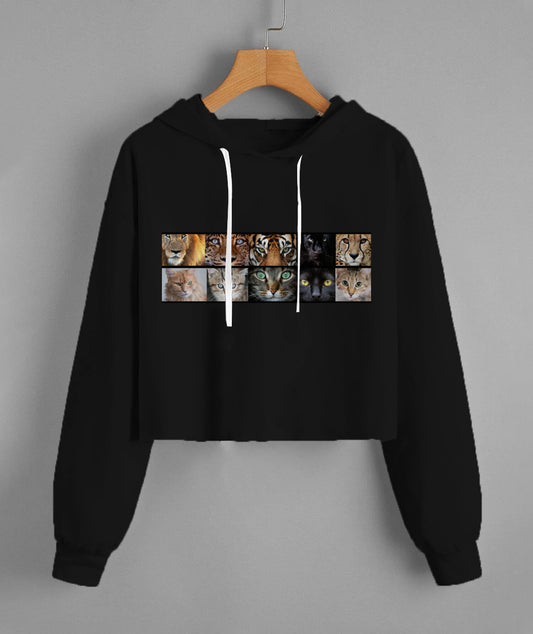 Lady's Fleece Cropped Hoodie