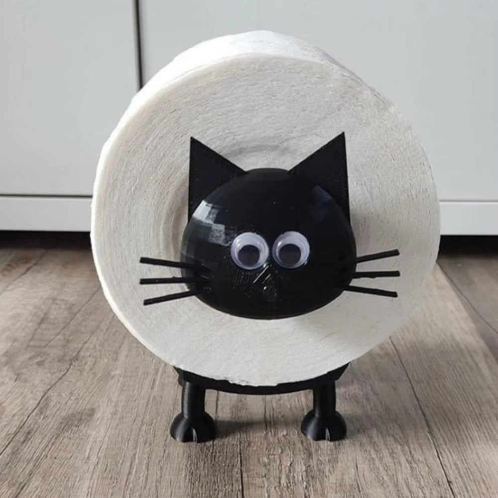 Cat Toilet Paper Roll Holder Decor