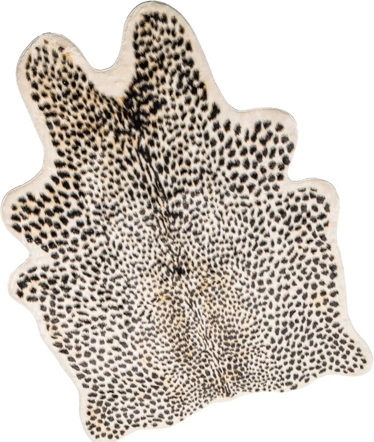 Cheetah Print Faux Cowhide Rug for Bedroom or Office