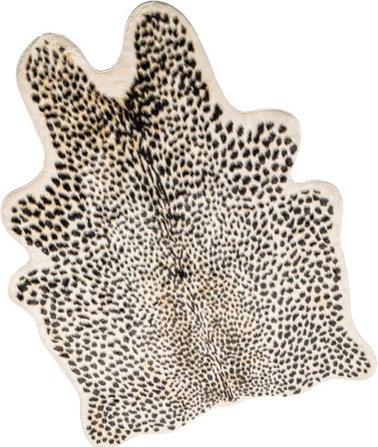 Cheetah Print Faux Cowhide Rug for Bedroom or Office