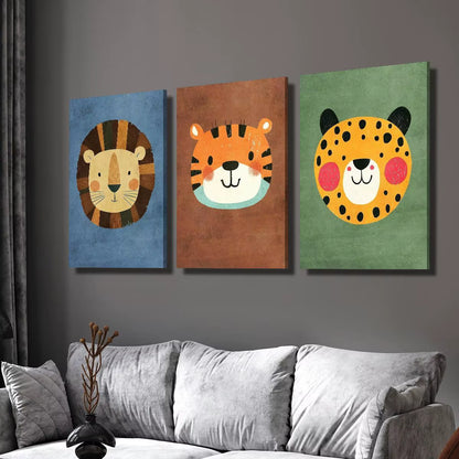 2D 3-Piece Wood Canvas Wall Art Decor