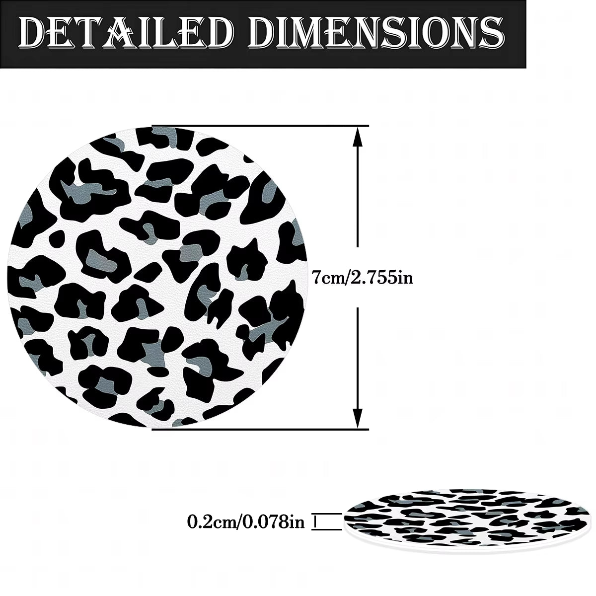 4Pcs Snow Leopard Car Coaster