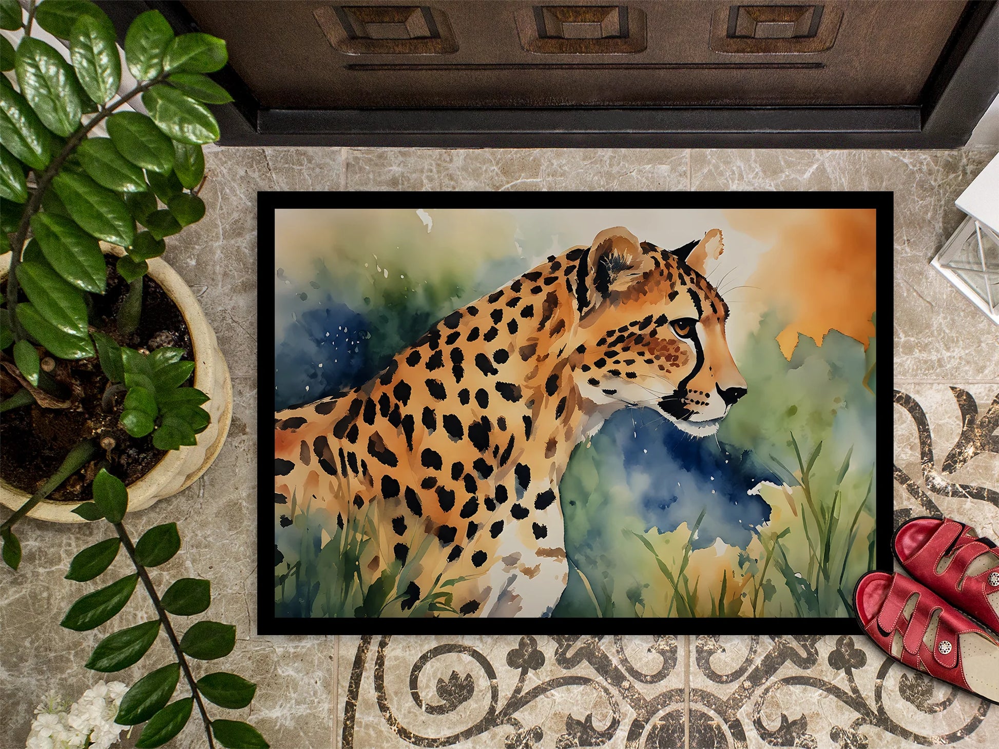 Artsy Cheetah Doormat