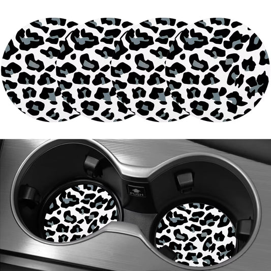 4Pcs Snow Leopard Car Coaster