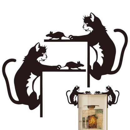 Adorable Cat & Mouse Topper – Cute Wooden Home Decor