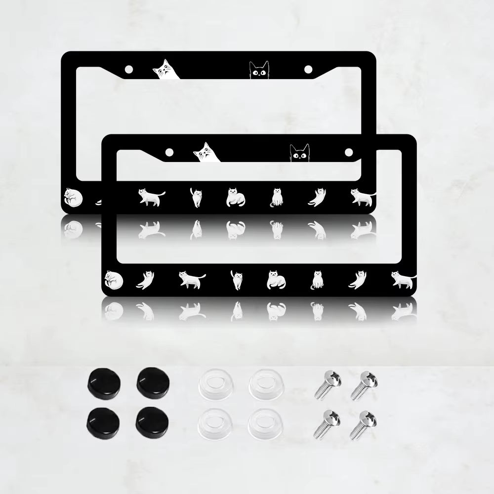'Drive in Feline Style' License Plate Frames (2 included)