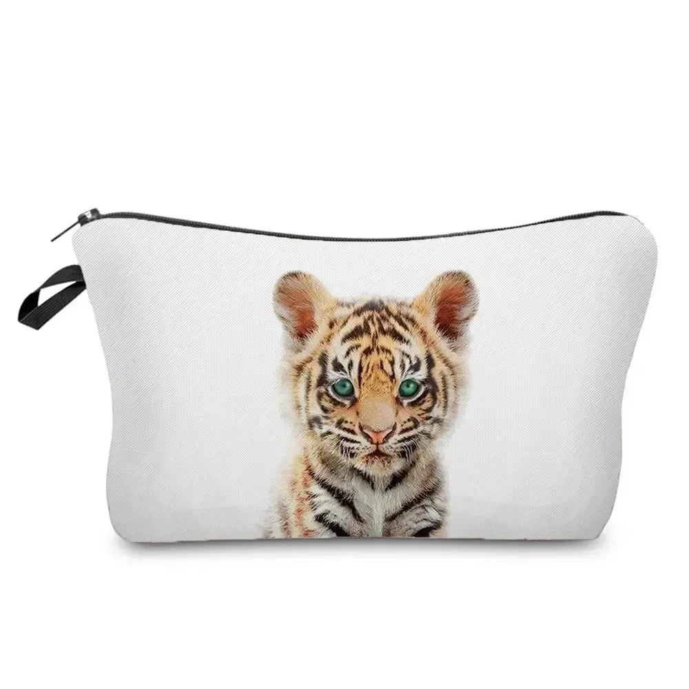 Cute Tiger Zip Bag: For Cosmetic, Makeup, Hair, Travel Storage Bag 