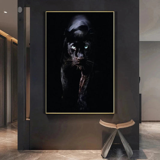Black Jaguar Canvas Wall Art Decor 