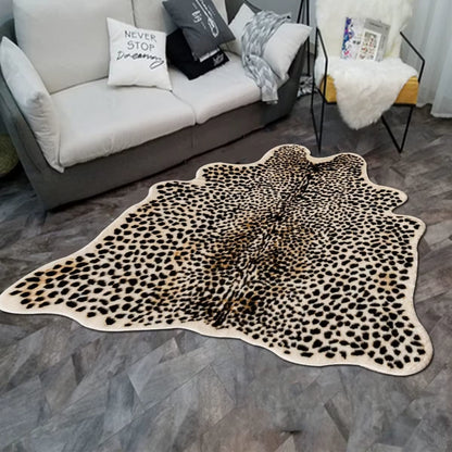 Cheetah Print Faux Cowhide Rug for Bedroom or Office