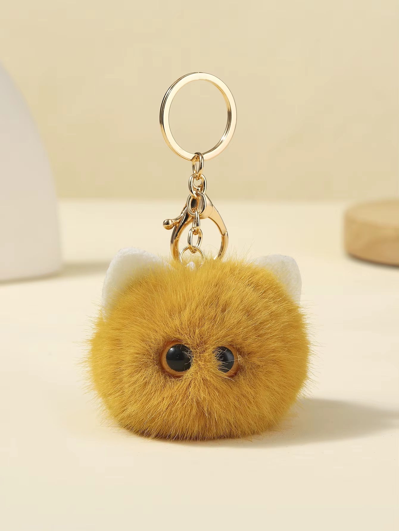 Trendy Plush Cat Keychain: Many Colors! 