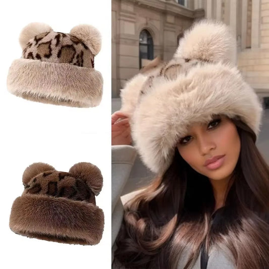 Faux Fur Panther Winter Hat