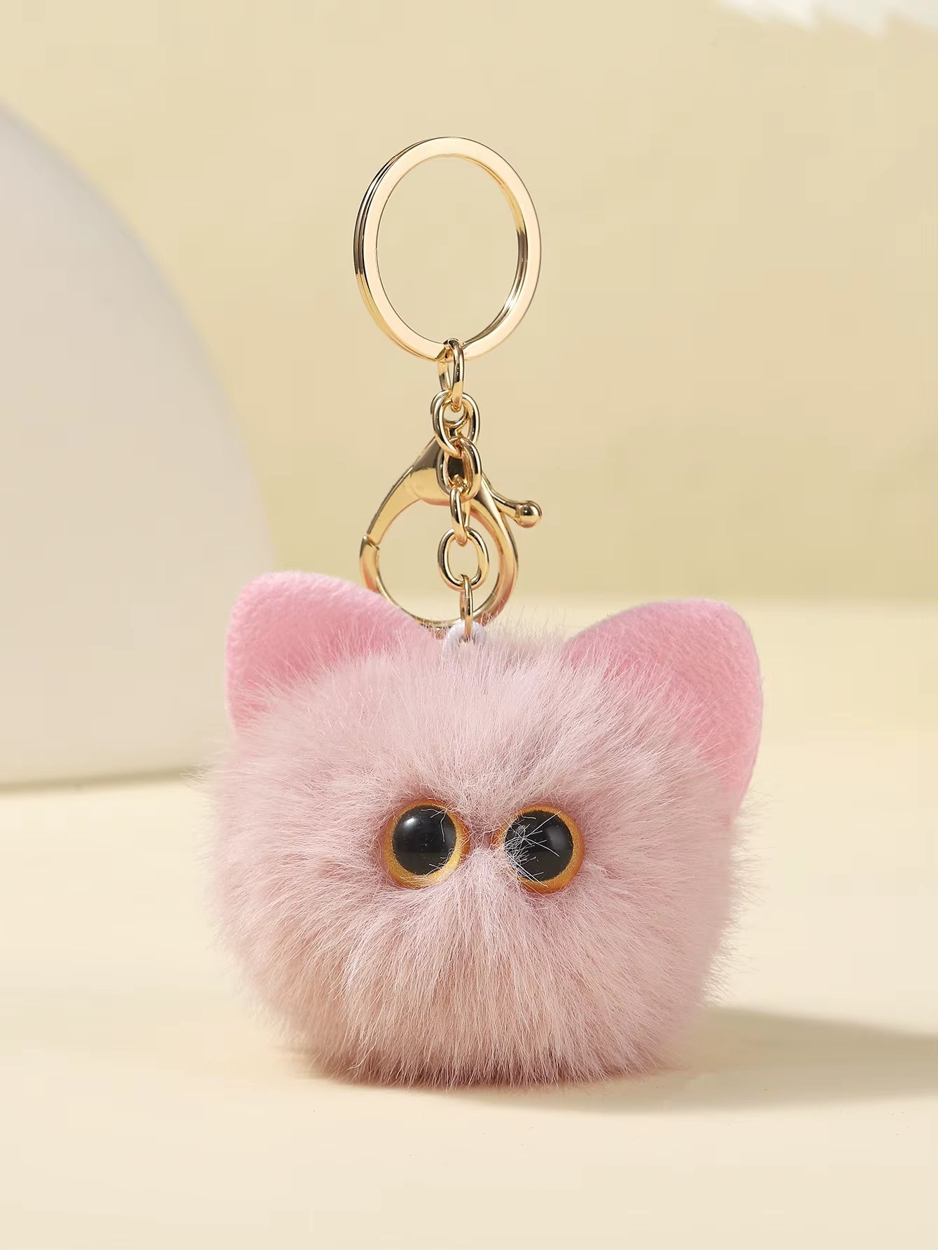 Trendy Plush Cat Keychain: Many Colors! 