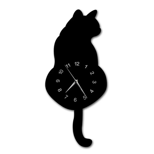 Black Cat Pendulum Clock